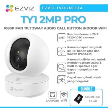 Camera EZVIZ TY1 2MP PRO 1080P Tombol Panggilan Audio 2 Arah Wifi Dalam Ruangan