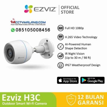 Kamera CCTV Ezviz Outdoor Waterproof Ezviz H3c 2MP Night Vision Smart Wifi IP Camera CCTV Outdoor 1080p